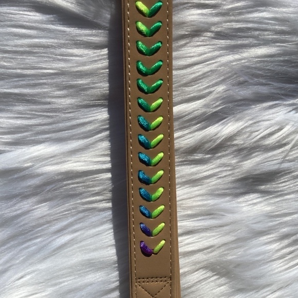 NWT Youly Vegan Leather Set Rainbow Braided Tan Collar and Leash - Picture 6 of 13